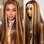 4/27 Highlight Straight HD Lace Front Wig