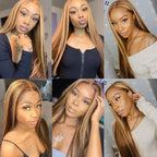 4/27 Highlight Straight HD Lace Front Wig