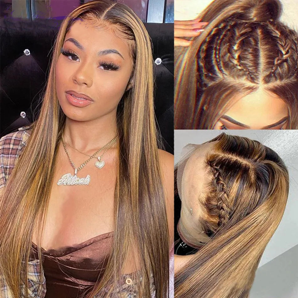 4/27 Highlight Straight HD Lace Front Wig