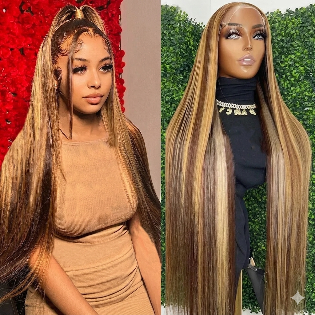 4/27 Highlight Straight HD Lace Front Wig