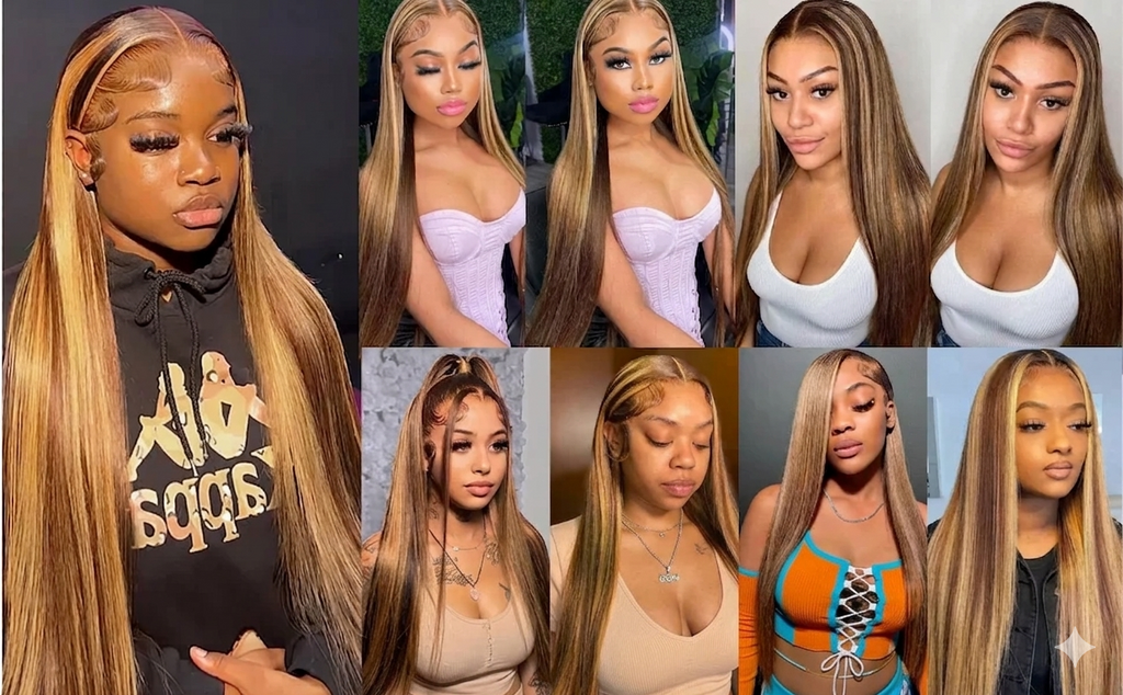 4/27 Highlight Straight HD Lace Front Wig