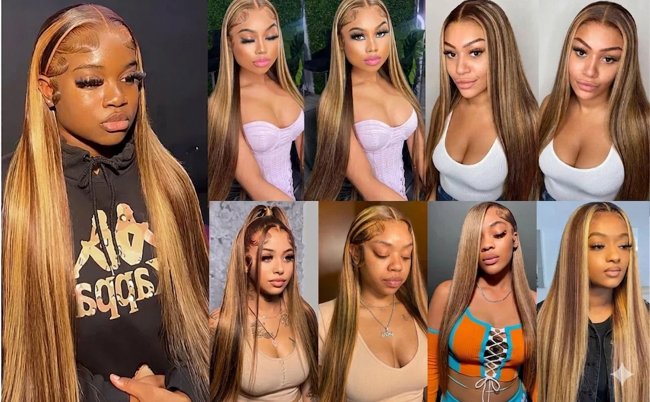 4/27 Highlight Straight HD Lace Front Wig