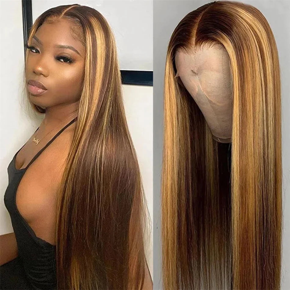 4/27 Highlight Straight HD Lace Front Wig