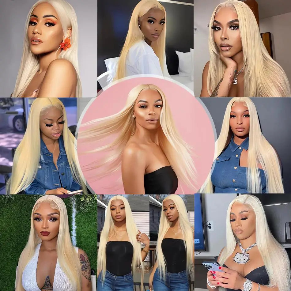 613 Blonde HD Lace Front Human Hair Wig | Straight 30 Inch