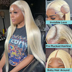 613 Blonde HD Lace Front Human Hair Wig | Straight 30 Inch