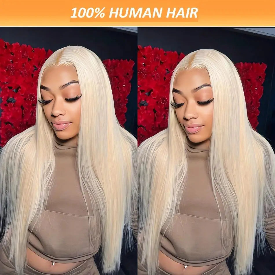 613 Blonde HD Lace Front Human Hair Wig | Straight 30 Inch