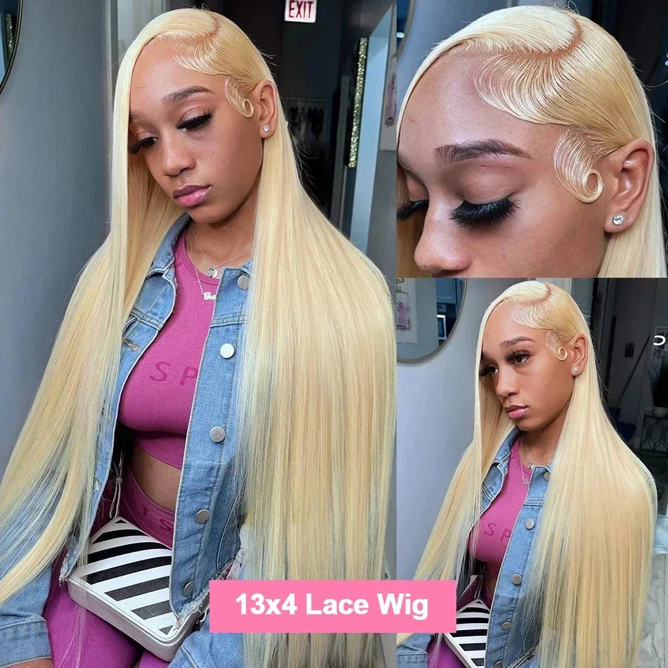 613 Blonde HD Lace Front Human Hair Wig | Straight 30 Inch
