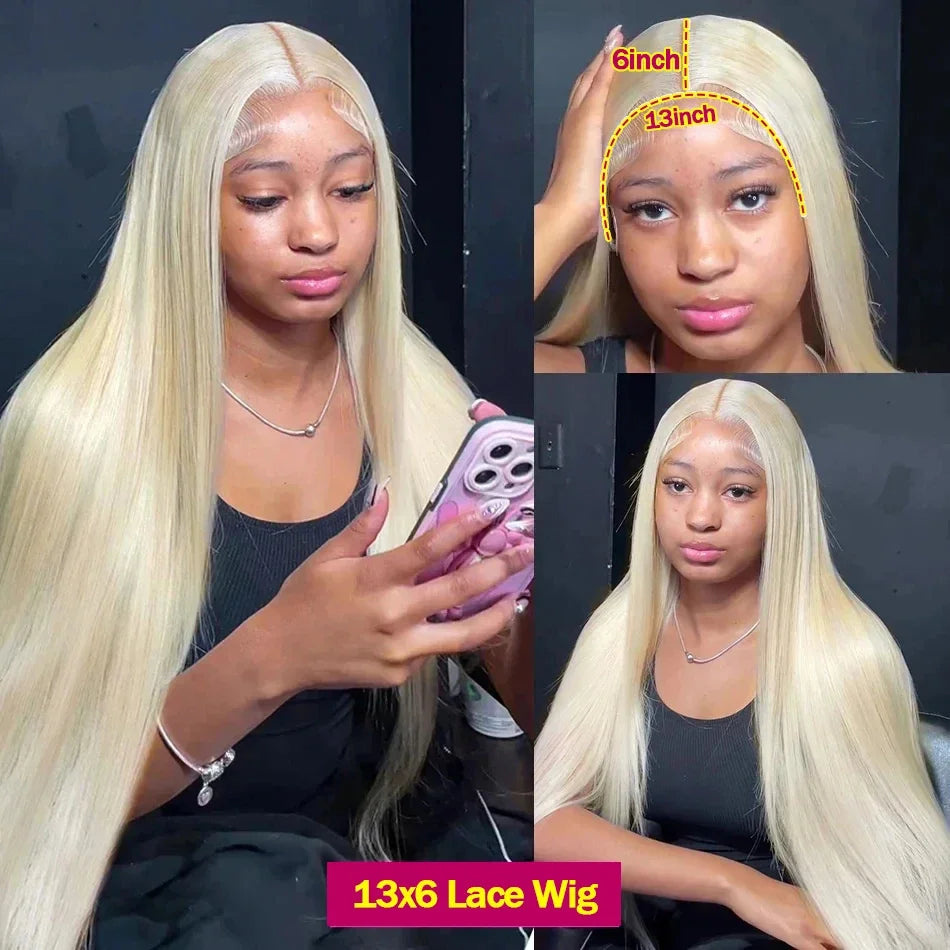 613 Blonde HD Lace Front Human Hair Wig | Straight 30 Inch