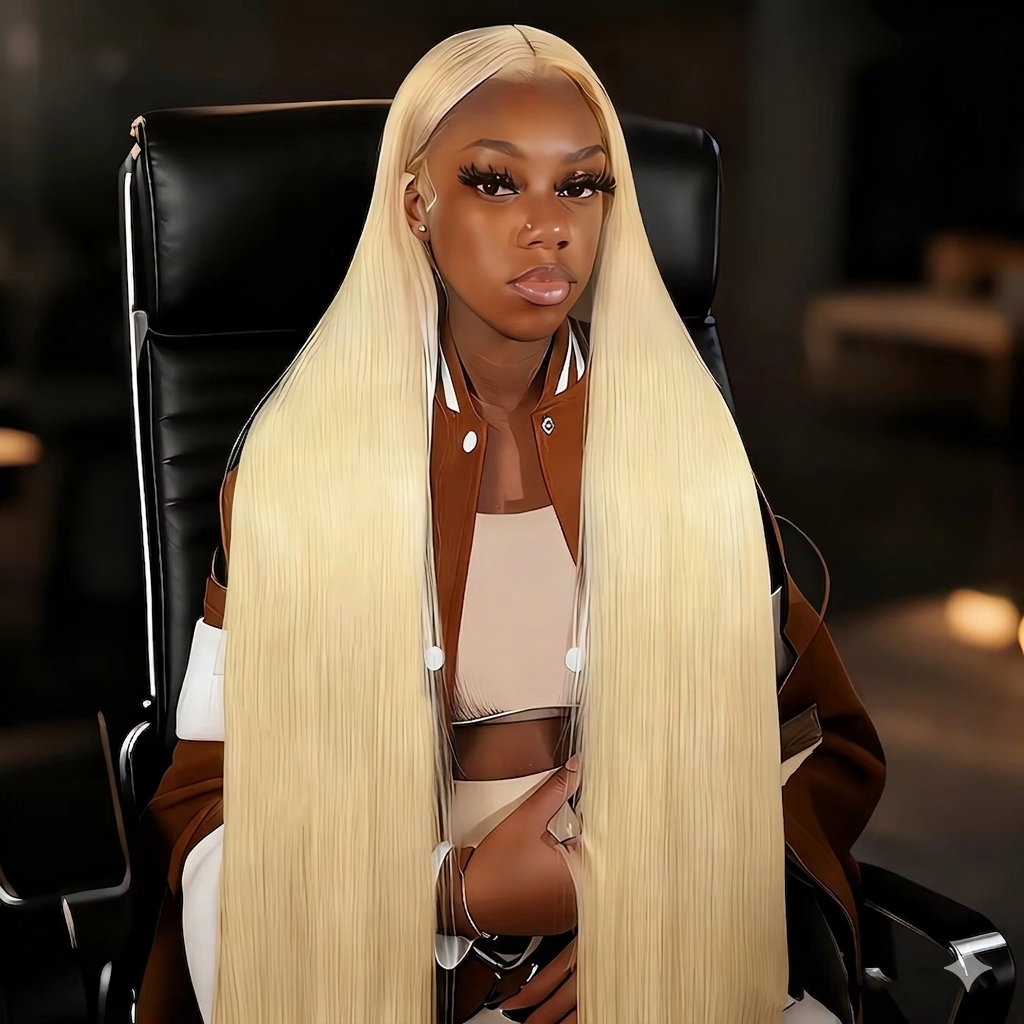 613 Blonde HD Lace Front Human Hair Wig | Straight 30 Inch