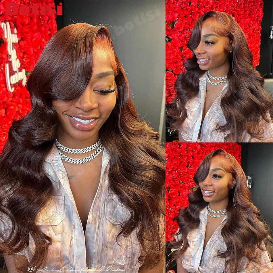 Body Wave 13x6 HD Lace Wig Chocolate Brown Preplucked