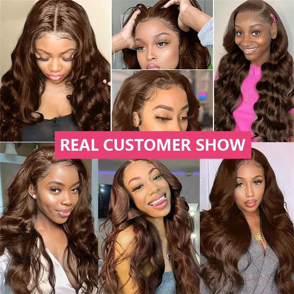Body Wave 13x6 HD Lace Wig Chocolate Brown Preplucked
