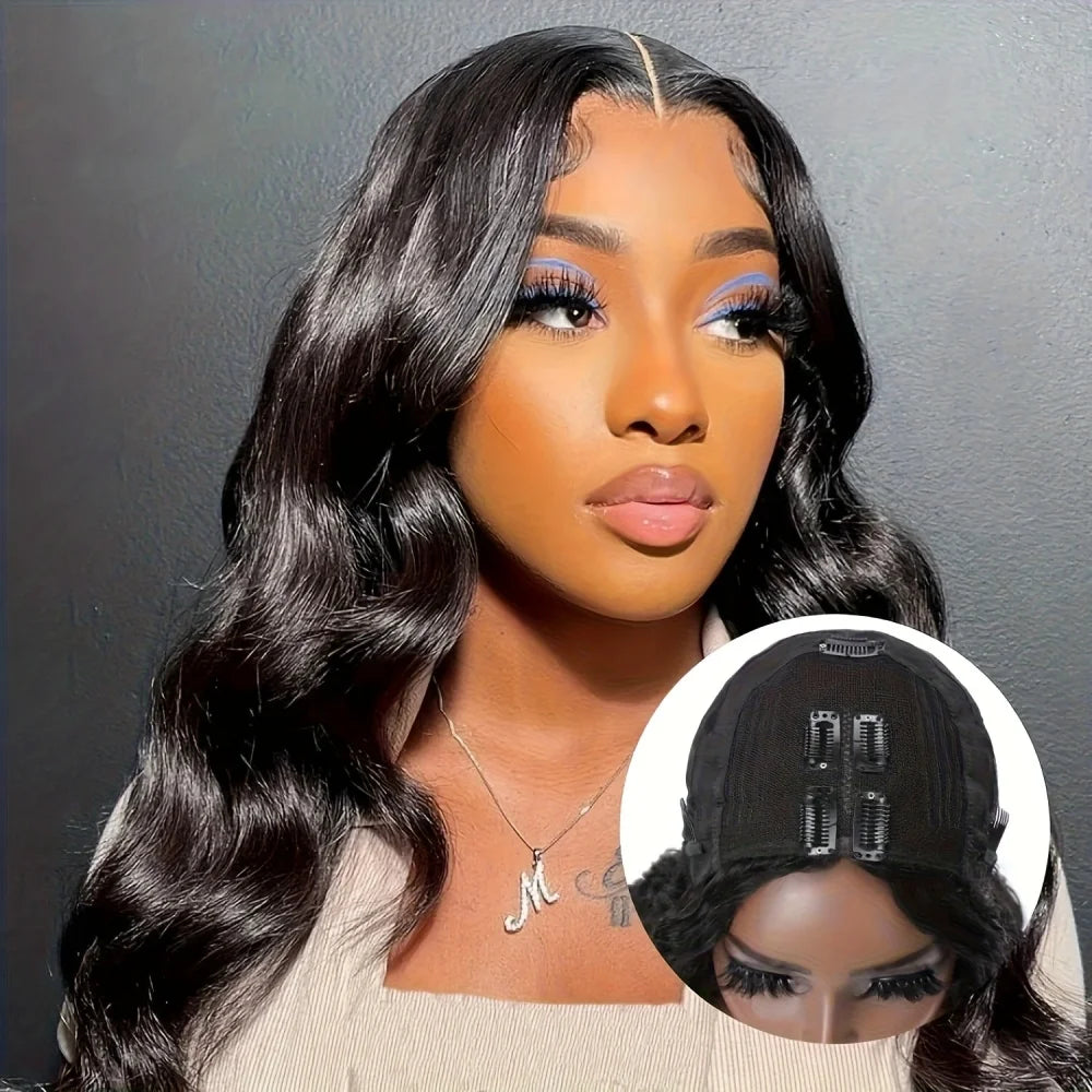 Glueless V Part Human Hair Wig | Body Wave No Leave Out