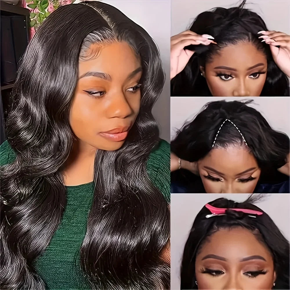 Glueless V Part Human Hair Wig | Body Wave No Leave Out