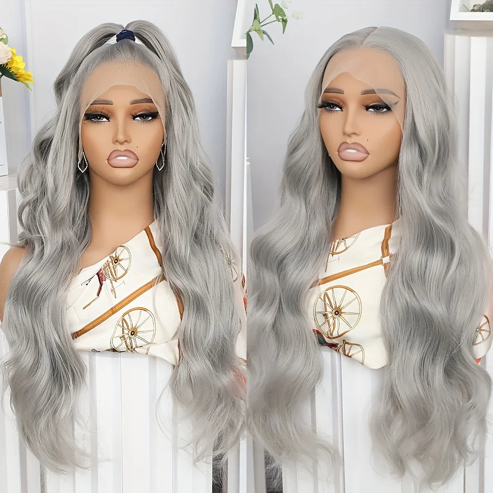 Gray Synthetic Lace Front Wig