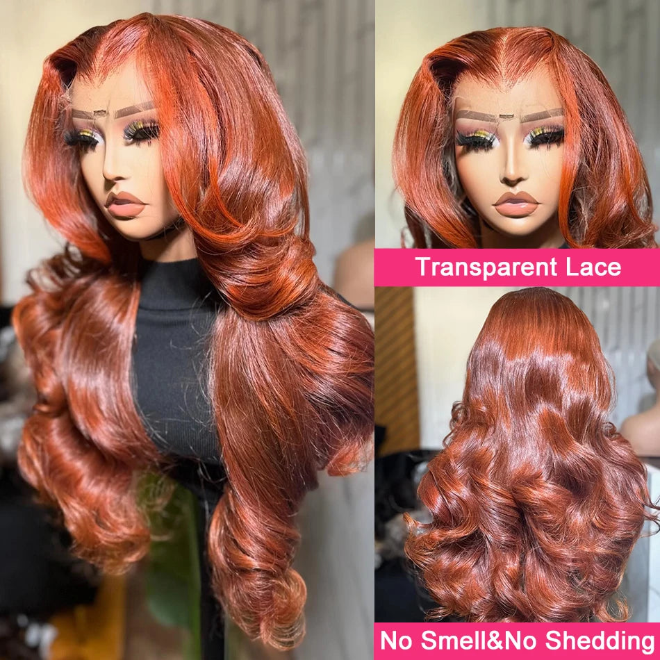 Premium Reddish Brown HD Lace Front Human Hair Wig