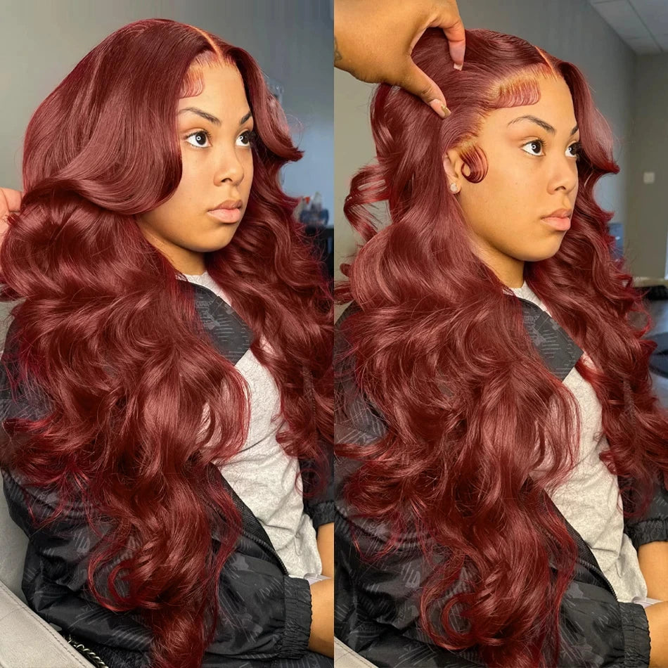 Premium Reddish Brown HD Lace Front Human Hair Wig